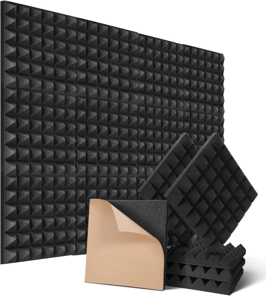 12 unidades de espuma acústica autoadhesiva, aislamiento acústico