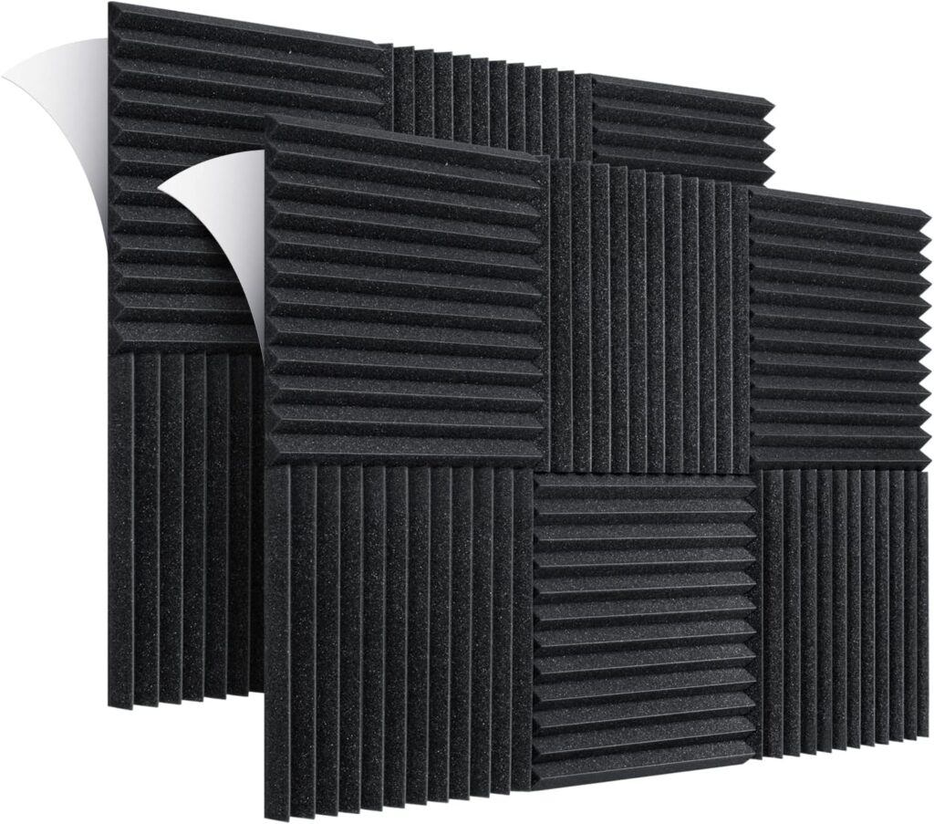 Wemk Paneles de Espuma Acústica, Paneles Acústicos con Respaldo Adhesivo